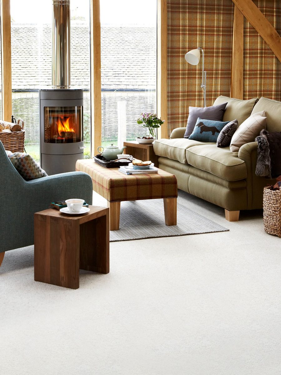 Natural berber twist morning dew carpet